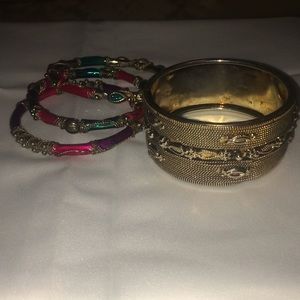 Simply Beautiful (4) Multicolored Bangle Bracelets